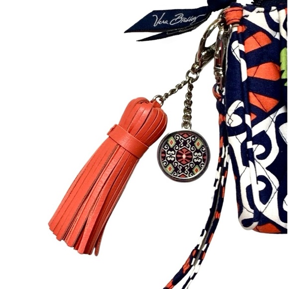 Vera Bradley Pushlock Wristlet Wallet Extra Keychains Retired Sun Valley - Picture 10 of 11